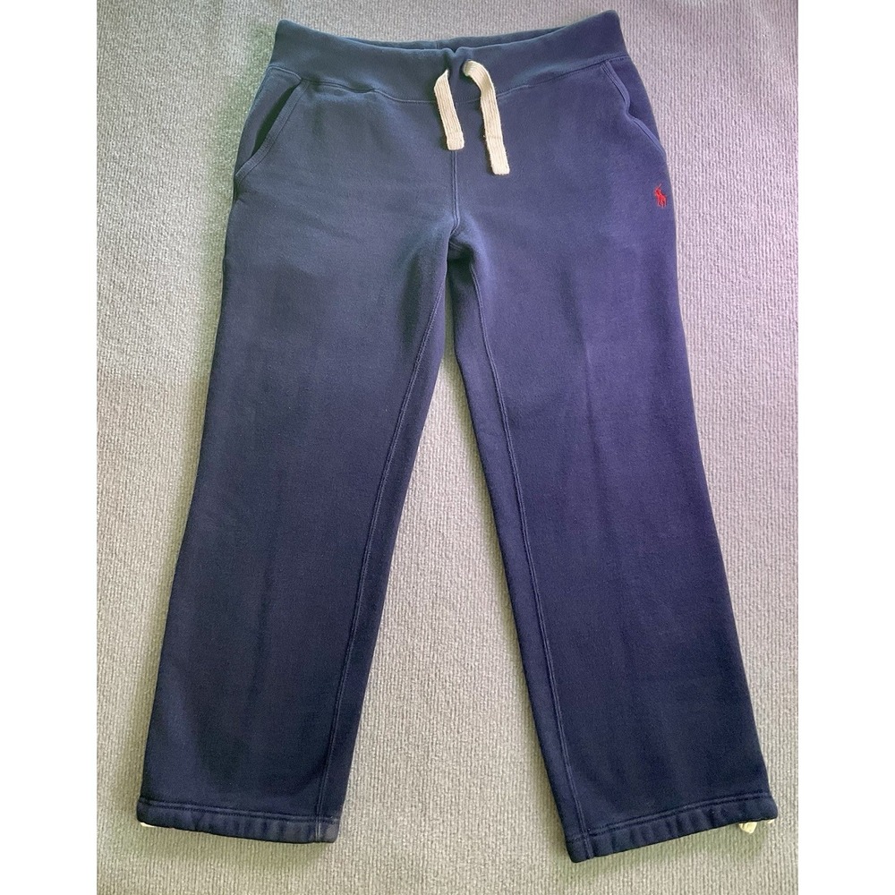 Polo Ralph Lauren Mens M Navy Blue Activewear Fleece Sweatpants Baggy Drawstring